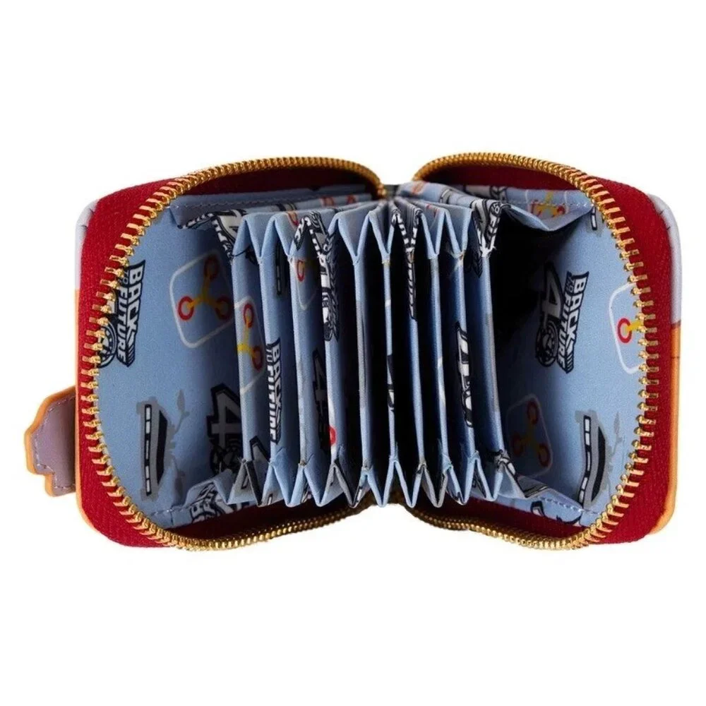 Loungefly Back To The Future Wallet DeLorean Zip Around Accordion Wallet New - Picture 3 of 5